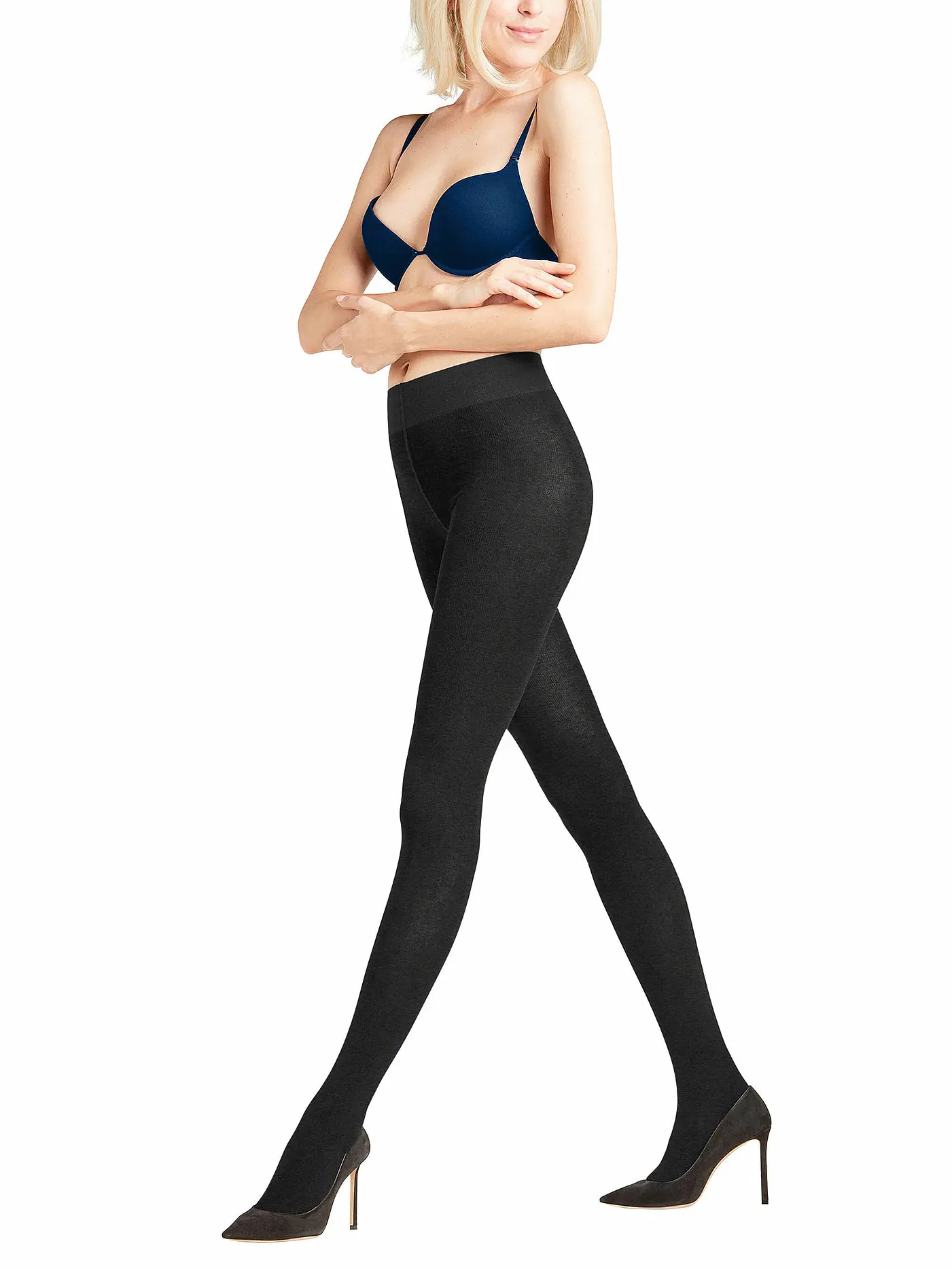 FALKE | Strickstrumpfhose Family Dark Navy | grau